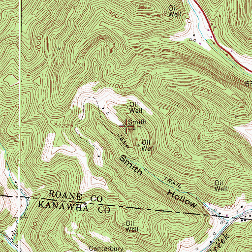 Topographic Map of Smith Cemetery, WV