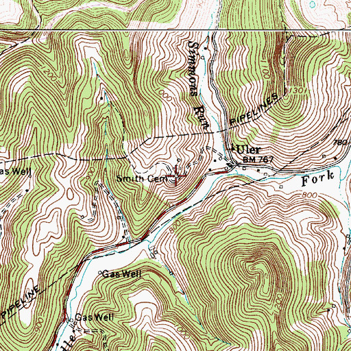 Topographic Map of Smith Cemetery, WV