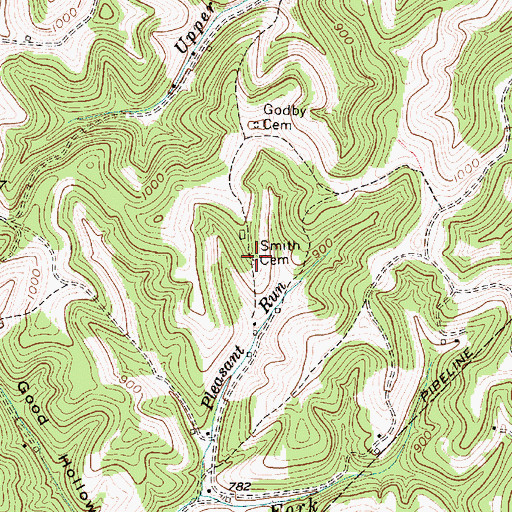 Topographic Map of Smith Cemetery, WV