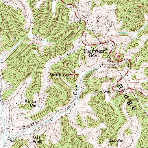 Topographic Map of Smith Cemetery, WV