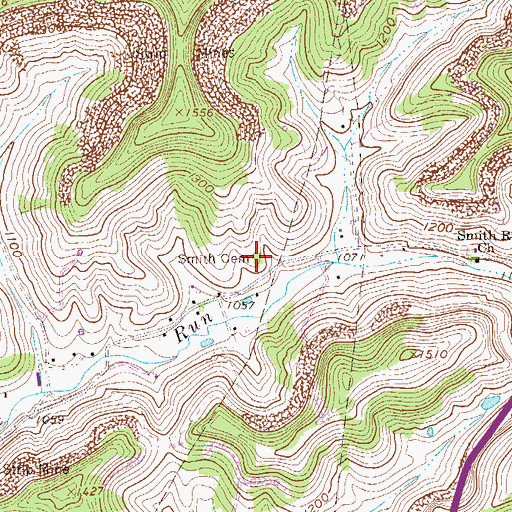 Topographic Map of Smith Cemetery, WV