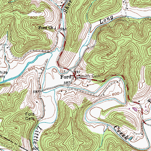 Topographic Map of Smith Cemetery, WV