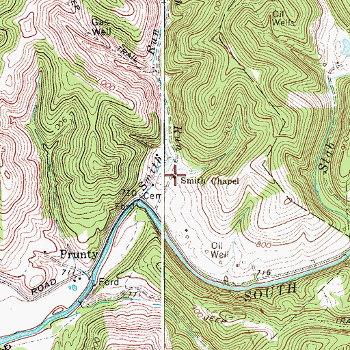Topographic Map of Smith Chapel, WV