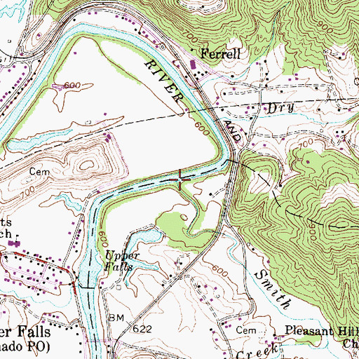 Topographic Map of Smith Creek, WV