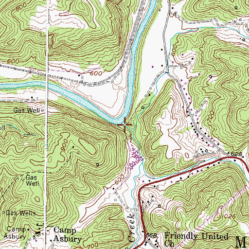 Topographic Map of Smith Creek, WV