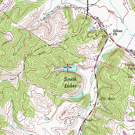 Topographic Map of Smith Lakes, WV