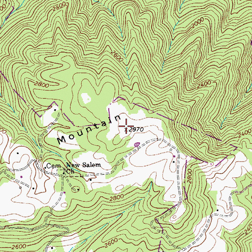 Topographic Map of Smith Mountain, WV