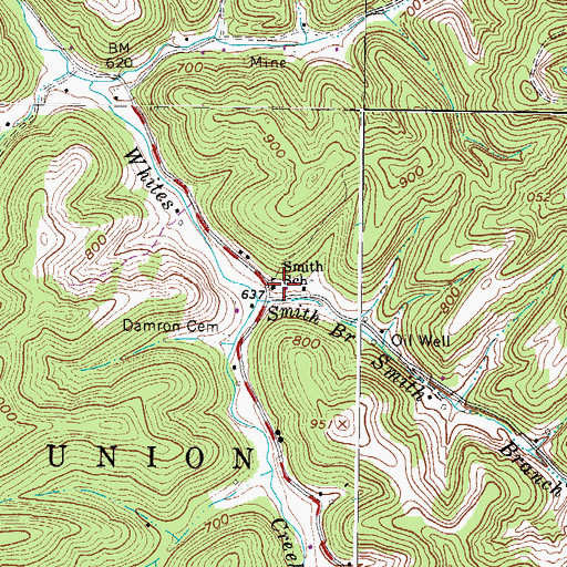 Topographic Map of Smith School (historical), WV