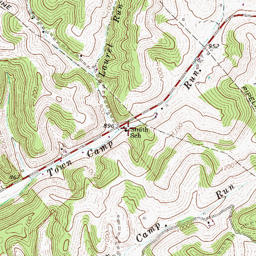 Topographic Map of Smith School (historical), WV