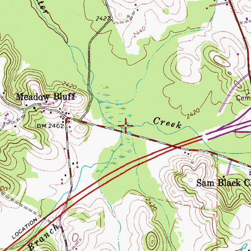 Topographic Map of Smoot Branch, WV