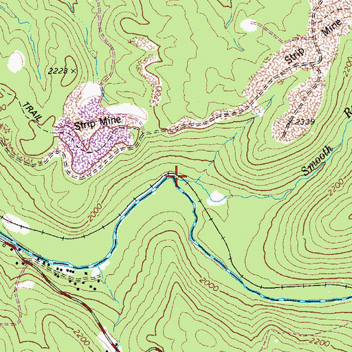 Topographic Map of Smooth Rock Lick Run, WV