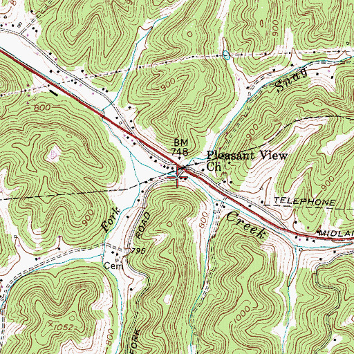 Topographic Map of Snag Creek, WV