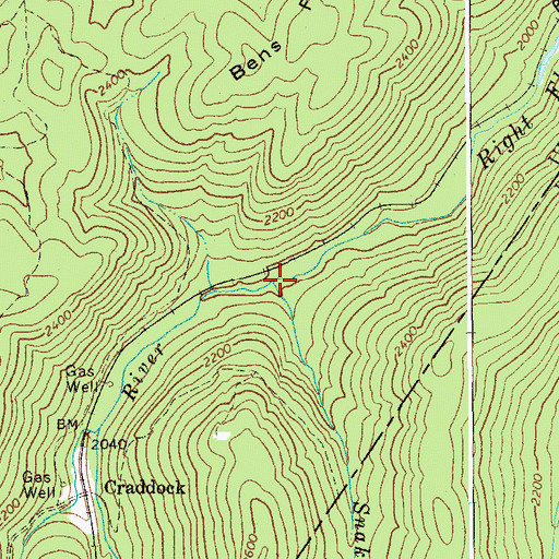 Topographic Map of Snake Run, WV