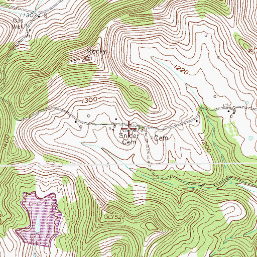Topographic Map of Snider Cemetery, WV