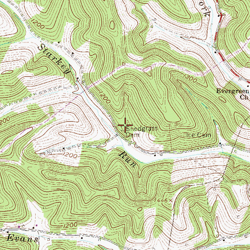 Topographic Map of Snodgrass Cemetery, WV