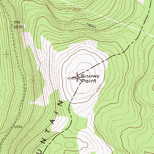 Topographic Map of Snowy Point, WV