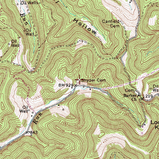 Topographic Map of Snyder Cemetery, WV
