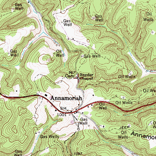 Topographic Map of Snyder Chapel United Methodist Church, WV