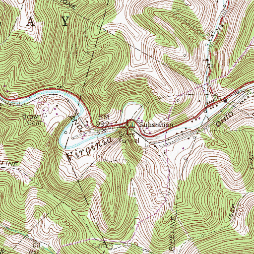 Topographic Map of Soles Tunnel, WV