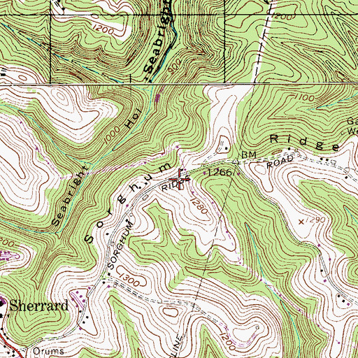 Topographic Map of Sorghum Ridge, WV