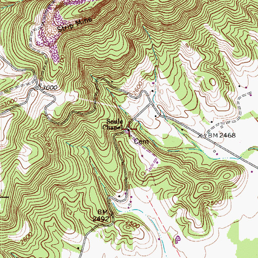 Topographic Map of Soule Chapel, WV