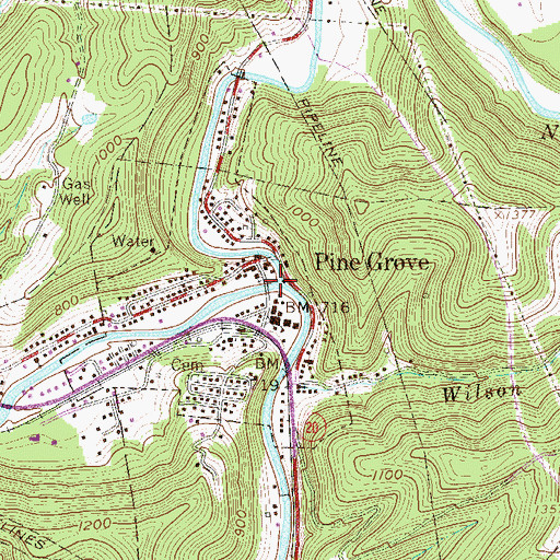 Topographic Map of South Fork Fishing Creek, WV