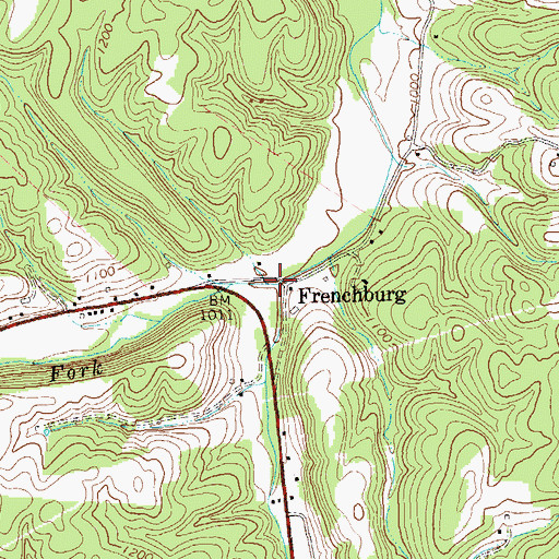 Topographic Map of South Fork Little Cacapon River, WV