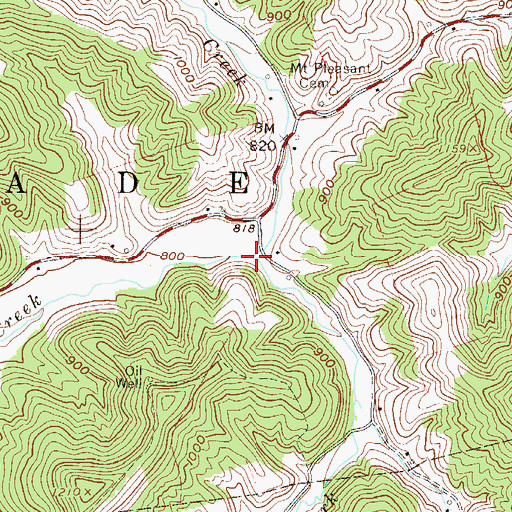 Topographic Map of South Fork Sugar Creek, WV