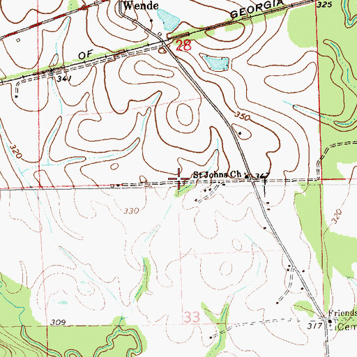 Topographic Map of Wende School (historical), AL