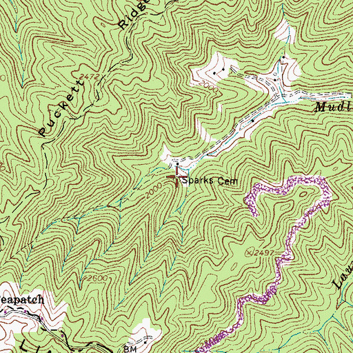 Topographic Map of Sparks Cemetery, WV