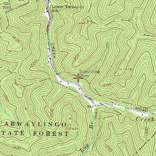 Topographic Map of Spaulding Cemetery, WV