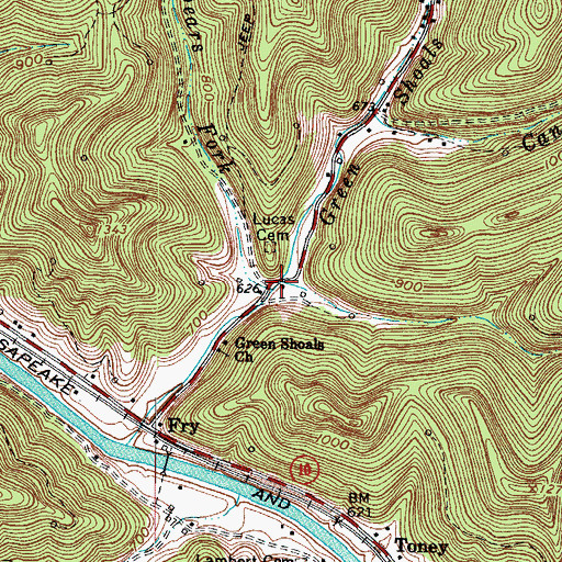 Topographic Map of Spears Fork, WV