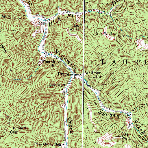 Topographic Map of Spears Fork, WV