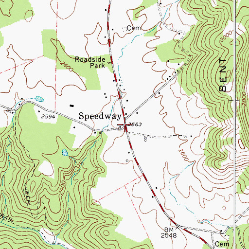 Topographic Map of Speedway, WV