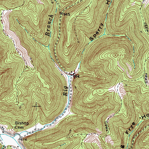 Topographic Map of Sperry Hollow, WV