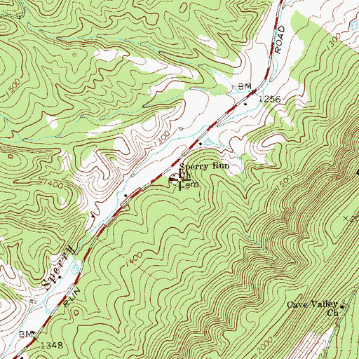 Topographic Map of Sperry Run Church, WV