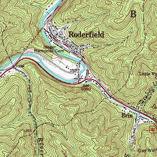 Topographic Map of Spice Creek, WV