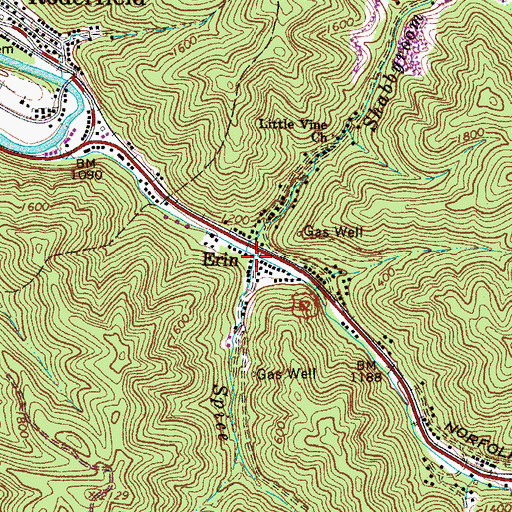Topographic Map of Spice Laurel Branch, WV