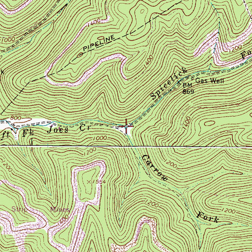 Topographic Map of Spicelick Fork, WV