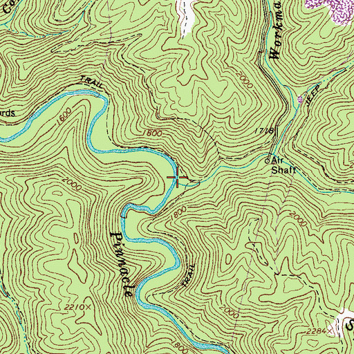 Topographic Map of Spider Creek, WV