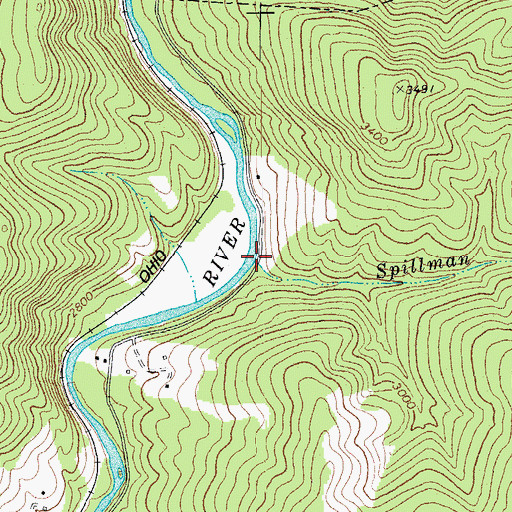 Topographic Map of Spillman Run, WV