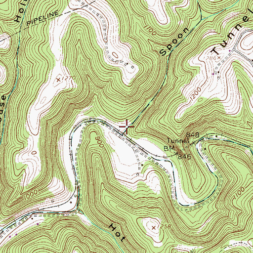 Topographic Map of Spoon Hollow, WV