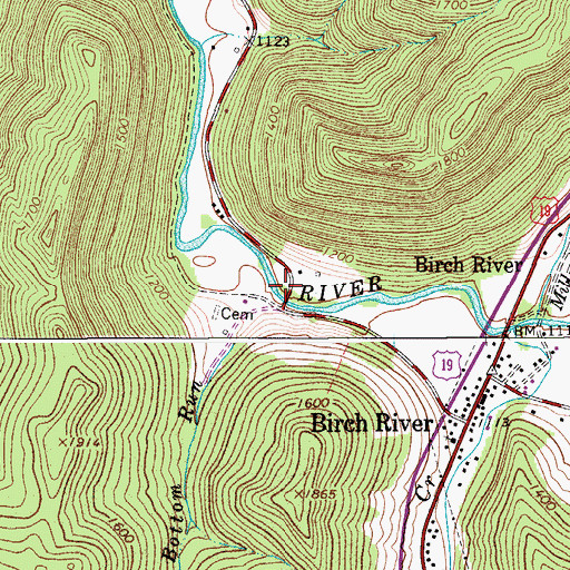 Topographic Map of Spring Bottom Run, WV