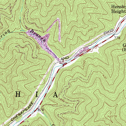 Topographic Map of Spring Branch, WV