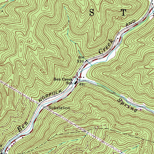 Topographic Map of Spring Fork, WV