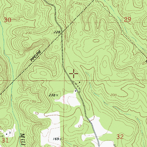 Topographic Map of Moss Horn Hunting Club, AL