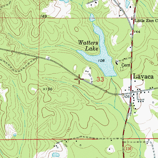 Topographic Map of Red House Cemetery, AL