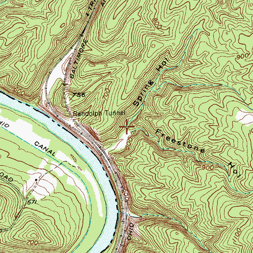 Topographic Map of Spring Hollow, WV