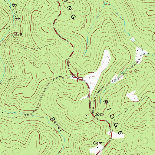 Topographic Map of Spring Ridge, WV