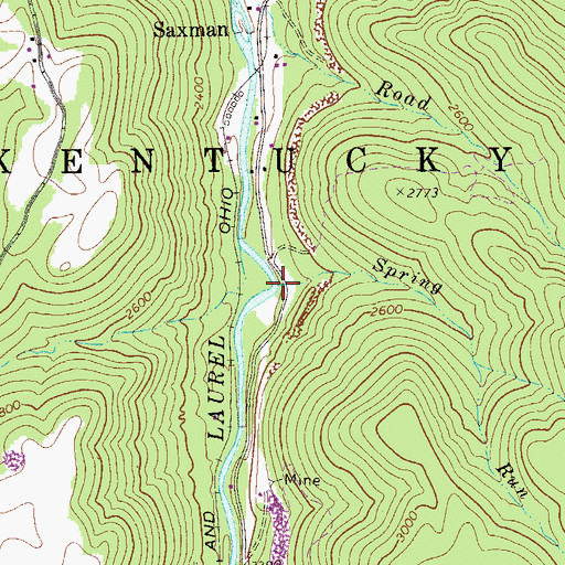 Topographic Map of Spring Run, WV